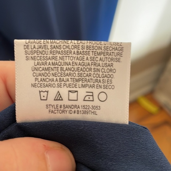 Dress the Population Pacific Blue V Neck High Slit Sandra Floor Length Dress - Picture 6 of 8